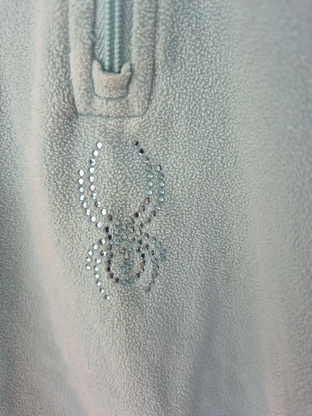 Spyder Shimmer Bug Ice Blue Half Zip Fleece Pullover Jacket Girls Size 5T